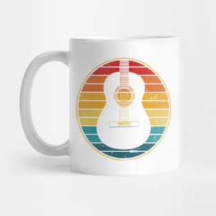 Retro Vintage Circle Sunset Classical Guitar Mug